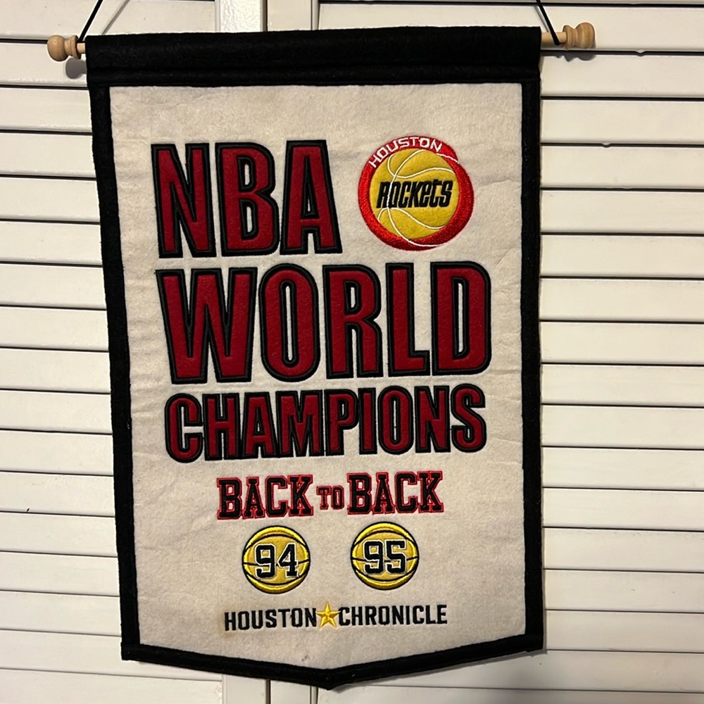 Houston Rockets Championship Banner Back to Back 94-95